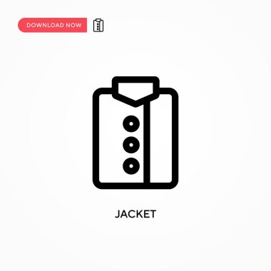 Ceket Basit vektör simgesi. Web sitesi veya mobil uygulama için modern, basit düz vektör çizimi