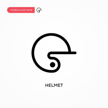 Kask Basit vektör simgesi. Web sitesi veya mobil uygulama için modern, basit düz vektör çizimi