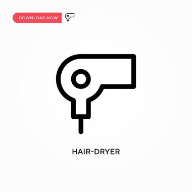 Saç kurutma makinesi basit vektör simgesi. Web sitesi veya mobil uygulama için modern, basit düz vektör çizimi