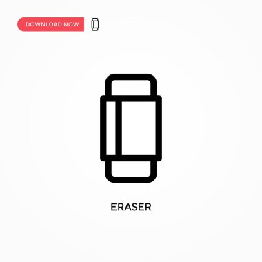 Silgi Basit vektör simgesi. Web sitesi veya mobil uygulama için modern, basit düz vektör çizimi