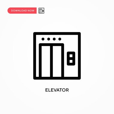 Asansör basit vektör simgesi. Web sitesi veya mobil uygulama için modern, basit düz vektör çizimi