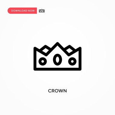 Crown Basit vektör simgesi. Web sitesi veya mobil uygulama için modern, basit düz vektör çizimi