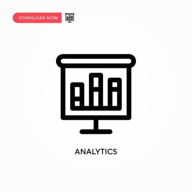 Analitik basit vektör simgesi. Web sitesi veya mobil uygulama için modern, basit düz vektör çizimi