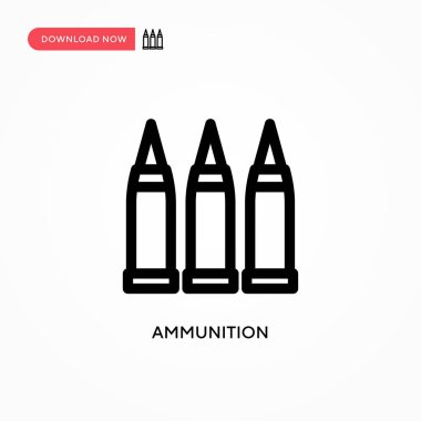 Mühimmat basit vektör simgesi. Web sitesi veya mobil uygulama için modern, basit düz vektör çizimi