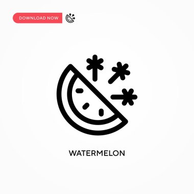 Karpuz basit vektör simgesi. Web sitesi veya mobil uygulama için modern, basit düz vektör çizimi