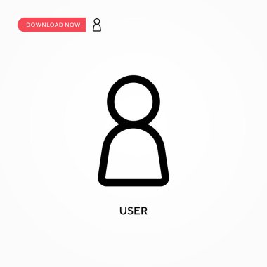 Kullanıcı Basit vektör simgesi. Web sitesi veya mobil uygulama için modern, basit düz vektör çizimi