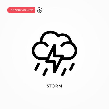 Storm Simple vektör simgesi. Web sitesi veya mobil uygulama için modern, basit düz vektör çizimi