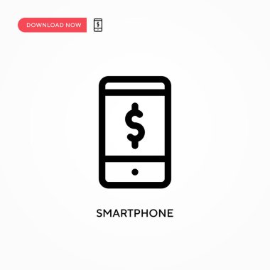 Akıllı telefon basit vektör simgesi. Web sitesi veya mobil uygulama için modern, basit düz vektör çizimi