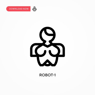 Robot-1 basit vektör simgesi. Web sitesi veya mobil uygulama için modern, basit düz vektör çizimi