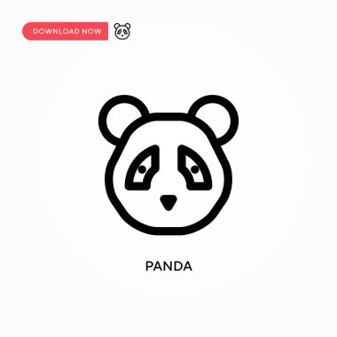 Panda Basit vektör simgesi. Web sitesi veya mobil uygulama için modern, basit düz vektör çizimi