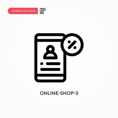 Çevrimiçi-shop-3 Basit vektör simgesi. Web sitesi veya mobil uygulama için modern, basit düz vektör çizimi