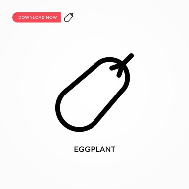 Patlıcan basit vektör simgesi. Web sitesi veya mobil uygulama için modern, basit düz vektör çizimi