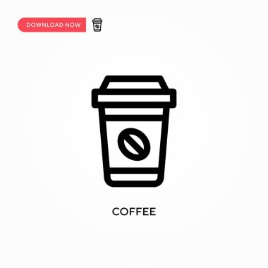 Basit kahve vektör simgesi. Web sitesi veya mobil uygulama için modern, basit düz vektör çizimi