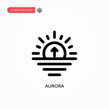 Aurora Basit vektör simgesi. Web sitesi veya mobil uygulama için modern, basit düz vektör çizimi