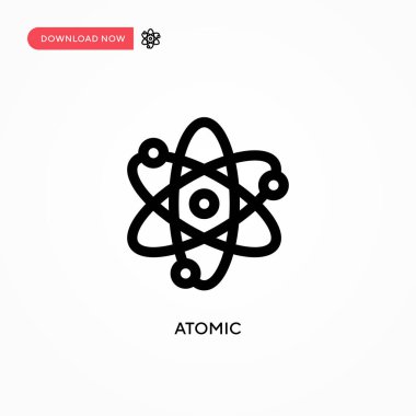 Atomik Basit vektör simgesi. Web sitesi veya mobil uygulama için modern, basit düz vektör çizimi