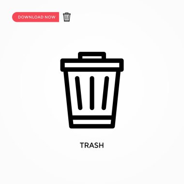 Çöp Basit vektör simgesi. Web sitesi veya mobil uygulama için modern, basit düz vektör çizimi