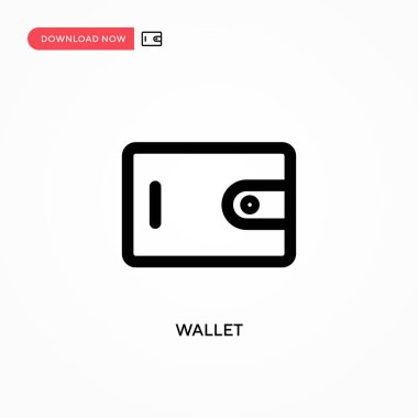 Cüzdan Basit vektör simgesi. Web sitesi veya mobil uygulama için modern, basit düz vektör çizimi