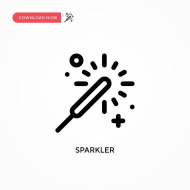 Sparkler Basit vektör simgesi. Web sitesi veya mobil uygulama için modern, basit düz vektör çizimi