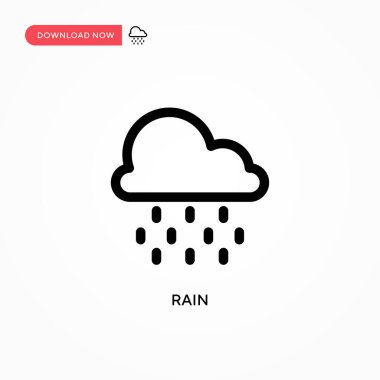 Basit vektör simgesi yağmur. Web sitesi veya mobil uygulama için modern, basit düz vektör çizimi