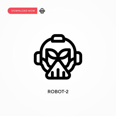 Robot-2 basit vektör simgesi. Web sitesi veya mobil uygulama için modern, basit düz vektör çizimi