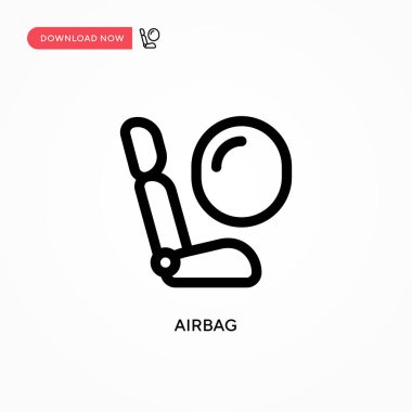 Hava yastığı basit vektör simgesi. Web sitesi veya mobil uygulama için modern, basit düz vektör çizimi