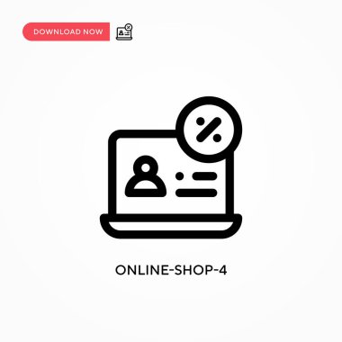 Çevrimiçi-shop-4 Basit vektör simgesi. Web sitesi veya mobil uygulama için modern, basit düz vektör çizimi