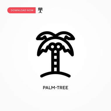 Palmiye ağacı basit vektör simgesi. Web sitesi veya mobil uygulama için modern, basit düz vektör çizimi