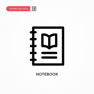 Not Defteri Basit vektör simgesi. Web sitesi veya mobil uygulama için modern, basit düz vektör çizimi