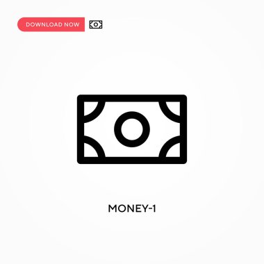 Para-1 basit vektör simgesi. Web sitesi veya mobil uygulama için modern, basit düz vektör çizimi