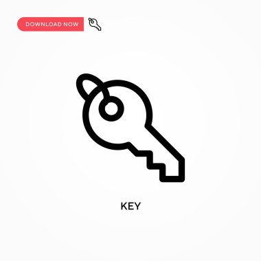 Anahtar Basit vektör simgesi. Web sitesi veya mobil uygulama için modern, basit düz vektör çizimi