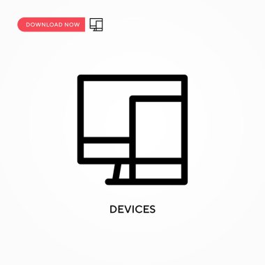 Aygıtlar basit vektör simgesi. Web sitesi veya mobil uygulama için modern, basit düz vektör çizimi
