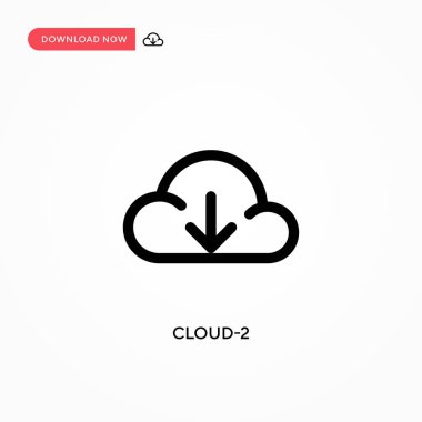 Bulut-2 basit vektör simgesi. Web sitesi veya mobil uygulama için modern, basit düz vektör çizimi