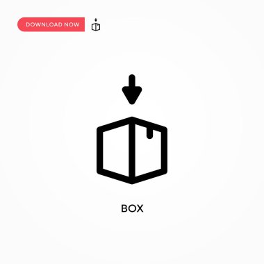 Kutu Basit vektör simgesi. Web sitesi veya mobil uygulama için modern, basit düz vektör çizimi
