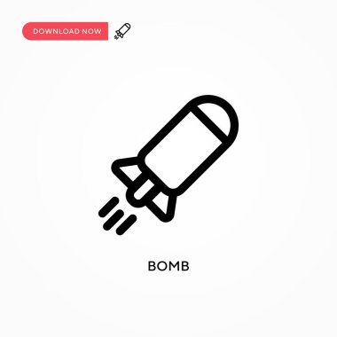 Basit bomba vektör simgesi. Web sitesi veya mobil uygulama için modern, basit düz vektör çizimi