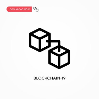 Blokzincir 19 Basit vektör simgesi. Web sitesi veya mobil uygulama için modern, basit düz vektör çizimi