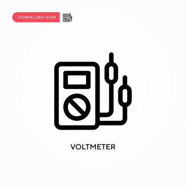 Voltmetre basit vektör simgesi. Web sitesi veya mobil uygulama için modern, basit düz vektör çizimi