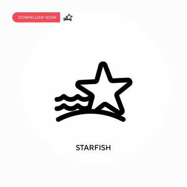 Denizyıldızı Basit vektör simgesi. Web sitesi veya mobil uygulama için modern, basit düz vektör çizimi
