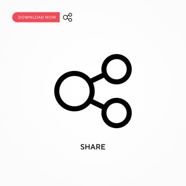 Basit vektör simgesini paylaş. Web sitesi veya mobil uygulama için modern, basit düz vektör çizimi