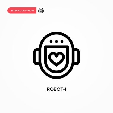 Robot-1 basit vektör simgesi. Web sitesi veya mobil uygulama için modern, basit düz vektör çizimi