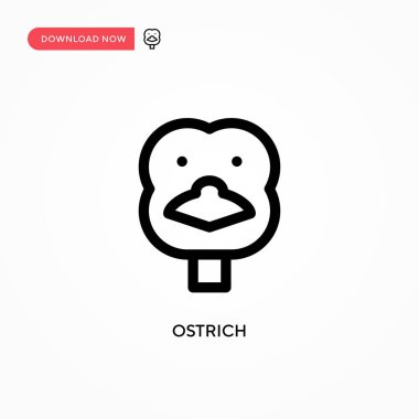 Devekuşu basit vektör simgesi. Web sitesi veya mobil uygulama için modern, basit düz vektör çizimi