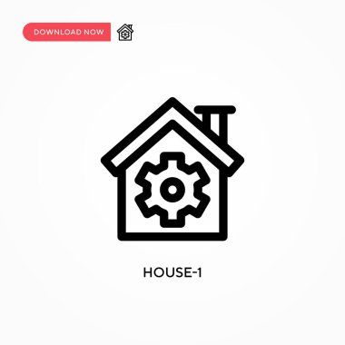 House-1 Basit vektör simgesi. Web sitesi veya mobil uygulama için modern, basit düz vektör çizimi
