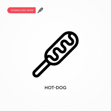 Sosisli sandviç basit vektör simgesi. Web sitesi veya mobil uygulama için modern, basit düz vektör çizimi