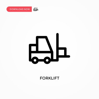Forklift Basit vektör simgesi. Web sitesi veya mobil uygulama için modern, basit düz vektör çizimi