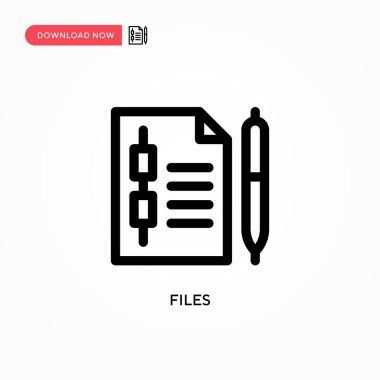 Dosyalar basit vektör simgesi. Web sitesi veya mobil uygulama için modern, basit düz vektör çizimi