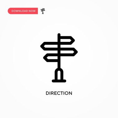 Yönü basit vektör simgesi. Web sitesi veya mobil uygulama için modern, basit düz vektör çizimi