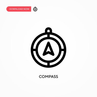 Basit vektör simgesini pusula. Web sitesi veya mobil uygulama için modern, basit düz vektör çizimi