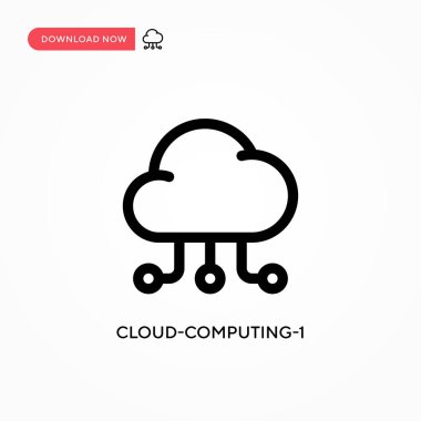 Bulut-hesaplama-1 basit vektör simgesi. Web sitesi veya mobil uygulama için modern, basit düz vektör çizimi