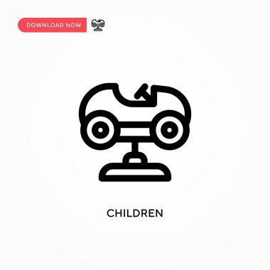 Çocuklar basit vektör simgesi. Web sitesi veya mobil uygulama için modern, basit düz vektör çizimi