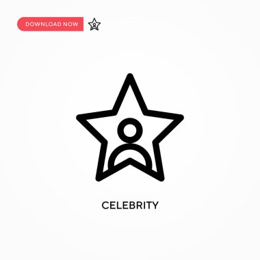 Ünlülerin basit vektör simgesi. Web sitesi veya mobil uygulama için modern, basit düz vektör çizimi