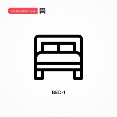 Yatak-1 basit vektör simgesi. Web sitesi veya mobil uygulama için modern, basit düz vektör çizimi